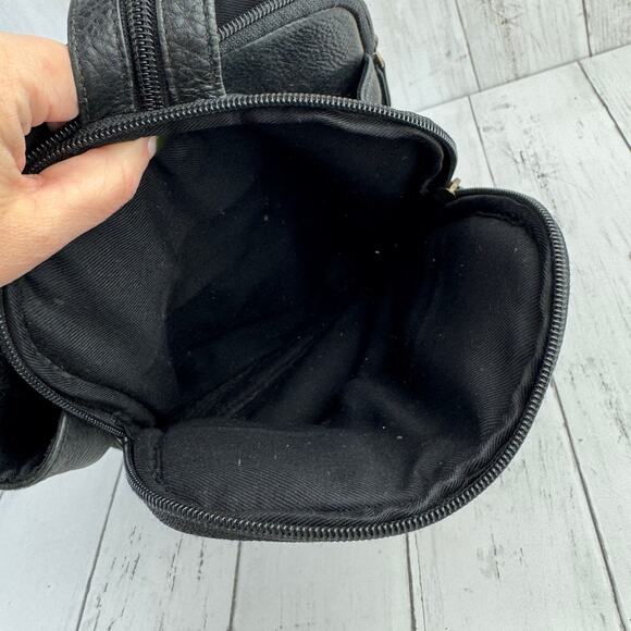 VTG Etienne Aigner Black Pebbled Leather Backpack Shoulder Bag Sling Convertible